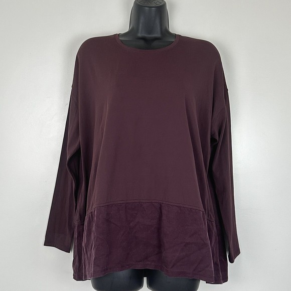 Lululemon Ease of Mind Bordeaux Drama Maroon Rulu Long Sleeve Tee Women's 8/10? - Picture 1 of 9